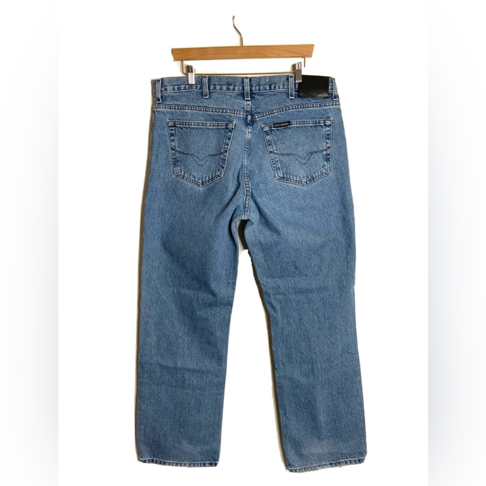 Harley Davidson Mens Distressed Blue Denim Jeans Size 38x32